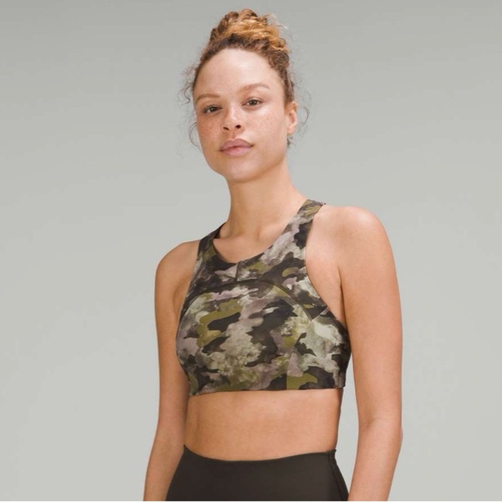 lululemon Tough Train High-Neck Bra *Medium Support, C/D Cup: Heritage Camo Wash
